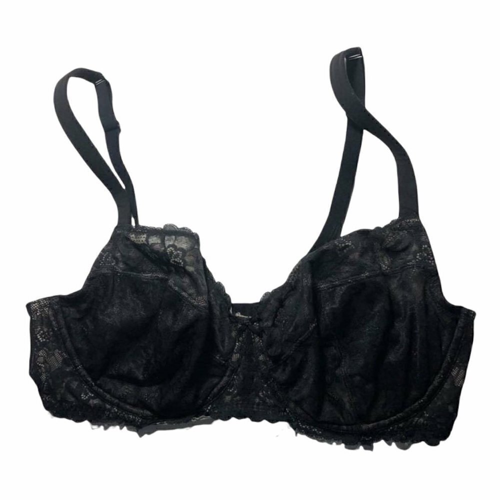 #3403-2 Cacique Bra 40DD Unpadded  Full Coverage Black Underwire